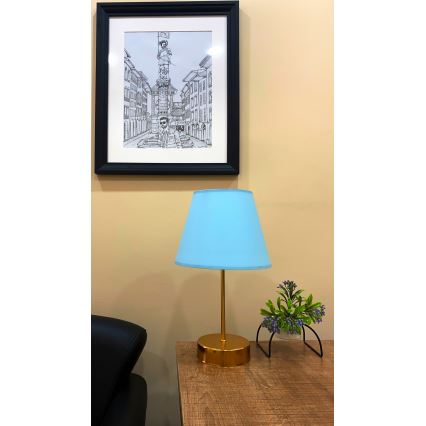 Eπιτραπέζια λάμπα 1xE27/60W/230V μπλε/χαλκός