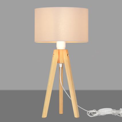 Eπιτραπέζια λάμπα ALBA 1xE27/15W/230V λευκό/πεύκο