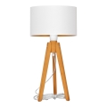 Eπιτραπέζια λάμπα ALBA 1xE27/15W/230V λευκό/χρυσαφί/δρυς