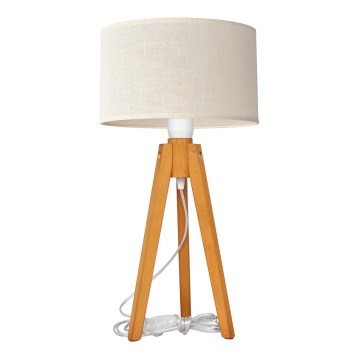 Eπιτραπέζια λάμπα ALBA 1xE27/15W/230V κρεμ/δρυς