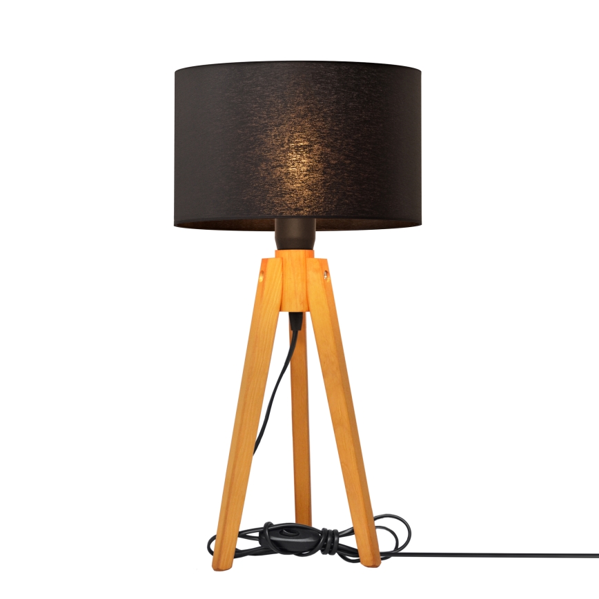 Eπιτραπέζια λάμπα ALBA 1xE27/15W/230V μαύρο/δρυς