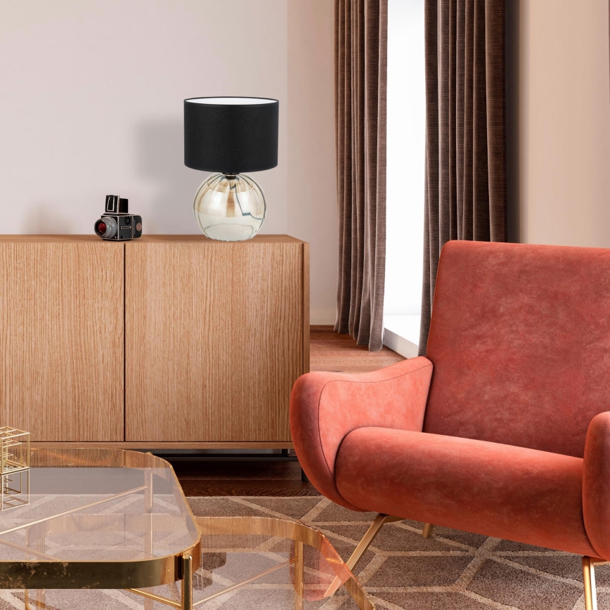 Eπιτραπέζια λάμπα JETTE 1xE27/15W/230V μαύρο/μπεζ