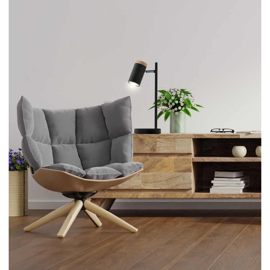 Eπιτραπέζια λάμπα LAGOS 1xGU10/15W/230V μαύρο/καφέ