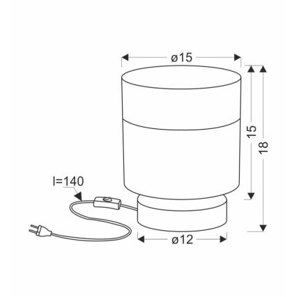 Eπιτραπέζια λάμπα PORTO 1xE27/60W/230V μαύρο/καφέ