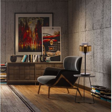 Eπιτραπέζια λάμπα SPIEGA 1xE27/60W/230V χρυσαφί/μαύρο