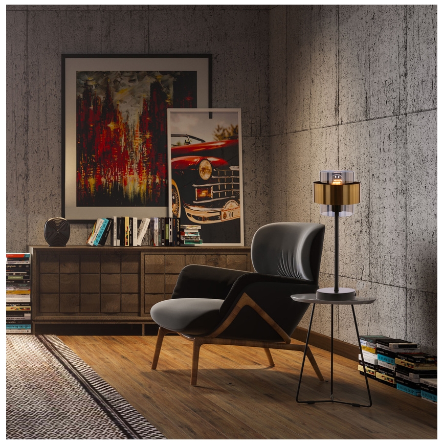 Eπιτραπέζια λάμπα SPIEGA 1xE27/60W/230V χρυσαφί/μαύρο