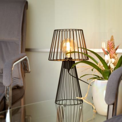 Eπιτραπέζια λάμπα TORRI 1xE27/15W/230V μαύρο