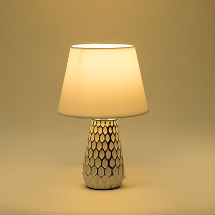 Eπιτραπέζιο φωτιστικό 1xE14/40W/230V λευκό/ασημί