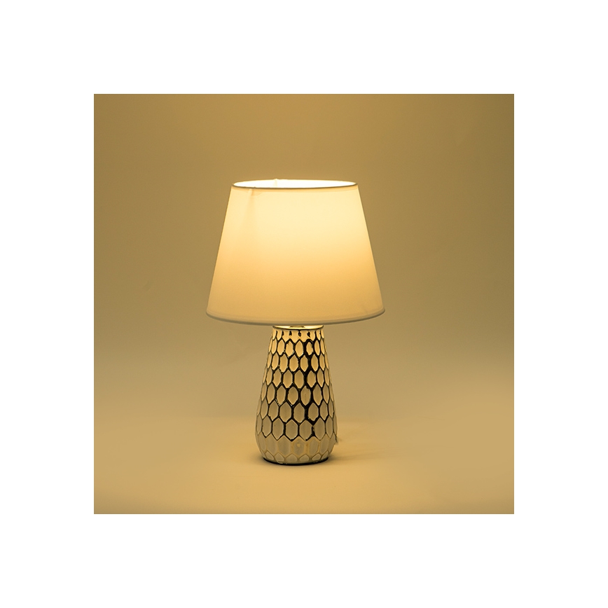 Eπιτραπέζιο φωτιστικό 1xE14/40W/230V λευκό/ασημί