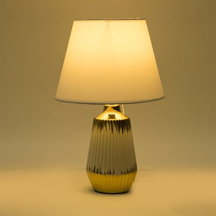 Eπιτραπέζιο φωτιστικό 1xE14/40W/230V λευκό/χρυσό