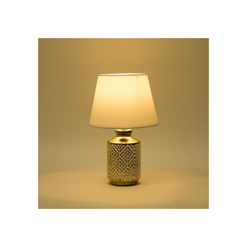 Eπιτραπέζιο φωτιστικό 1xE14/40W/230V λευκό/χρυσό