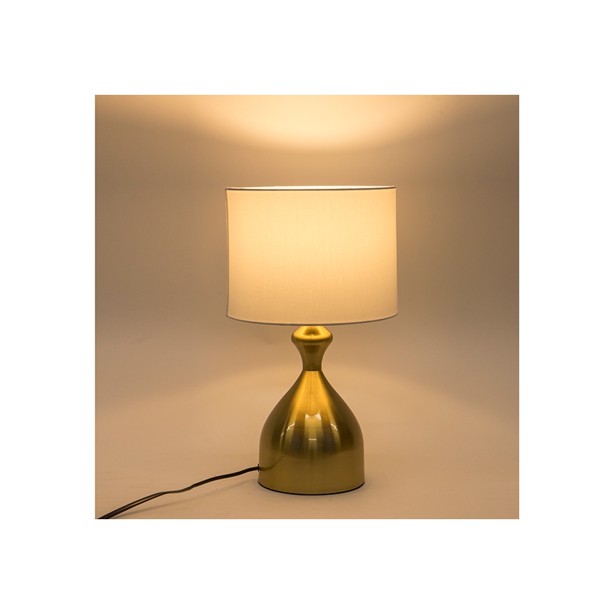 Eπιτραπέζιο φωτιστικό 1xE27/40W/230V λευκό/χρυσό