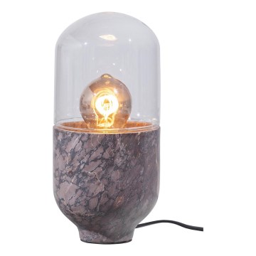 Eπιτραπέζιο φωτιστικό ASEL 1xE27/25W/230V μάρμαρο γκρι/καφέ