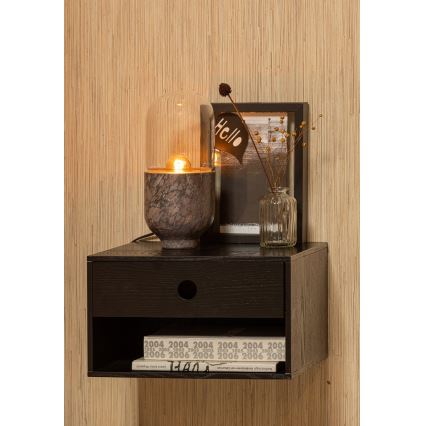 Eπιτραπέζιο φωτιστικό ASEL 1xE27/25W/230V μάρμαρο γκρι/καφέ