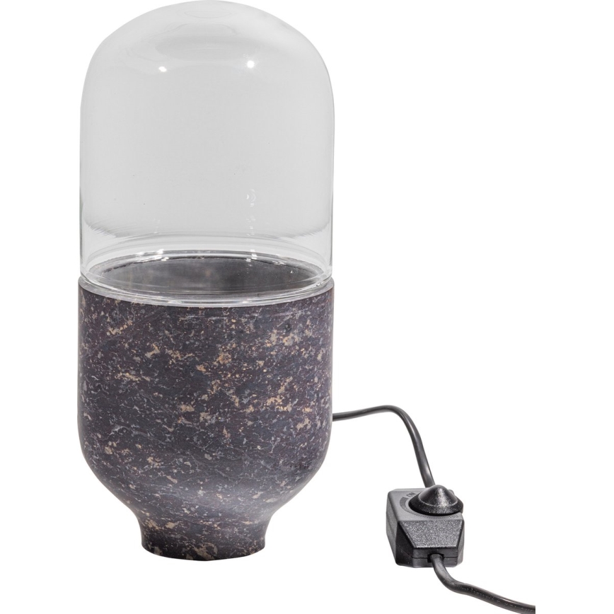 Eπιτραπέζιο φωτιστικό ASEL 1xE27/25W/230V μάρμαρο γκρι/καφέ