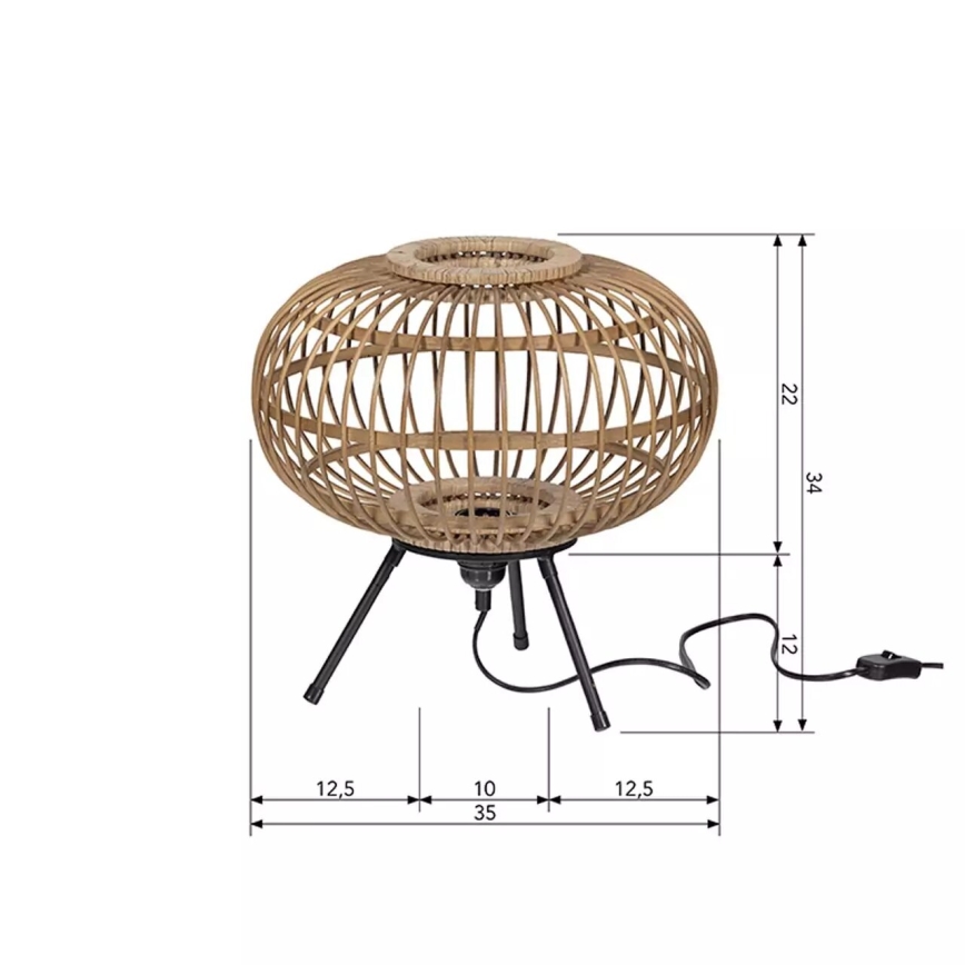 Eπιτραπέζιο φωτιστικό BASICLABEL 1xE27/40W/230V μπαμπού