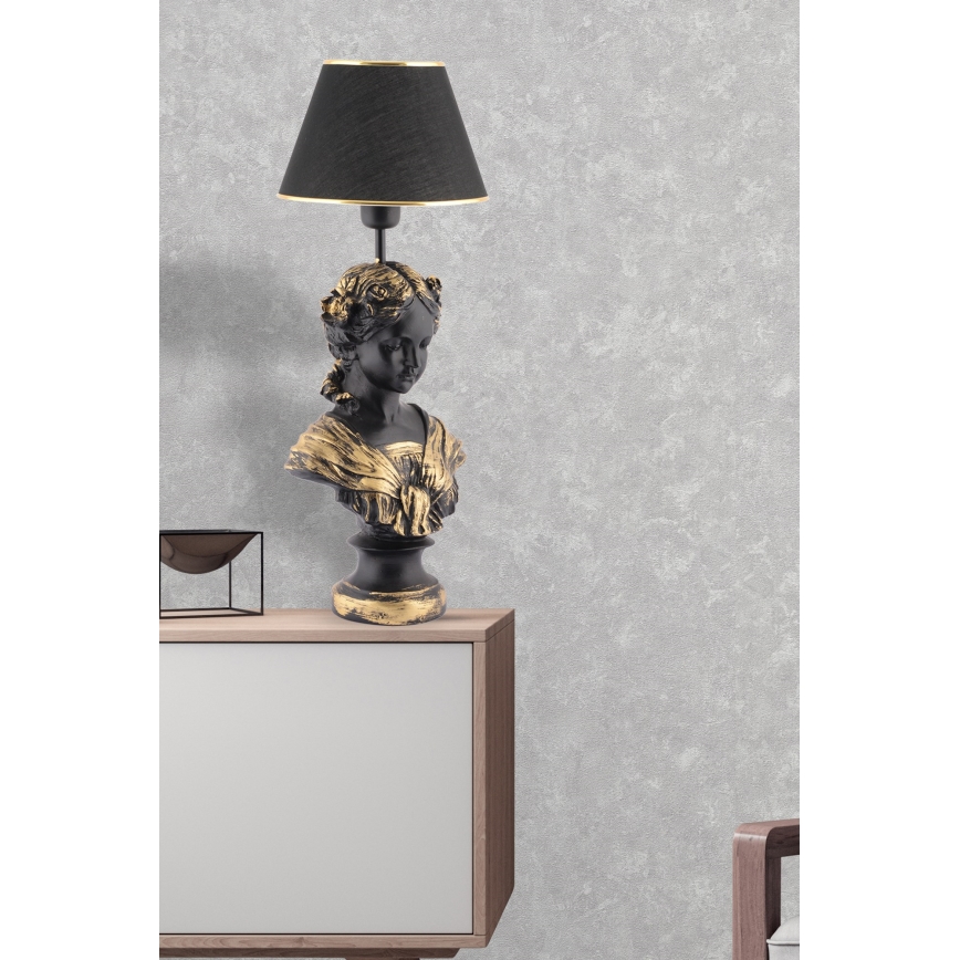 Eπιτραπέζιο φωτιστικό OPELYA 1xE27/40W/230V μαύρο/χρυσό