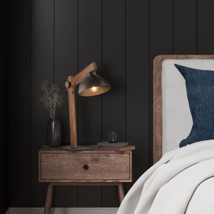 Eπιτραπέζιο φωτιστικό OSLO 1xE27/15W/230V καρυδιά/καφέ