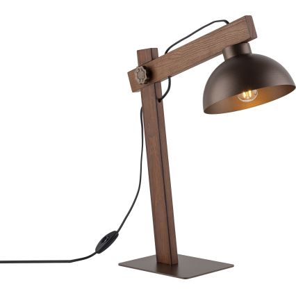 Eπιτραπέζιο φωτιστικό OSLO 1xE27/15W/230V καρυδιά/καφέ