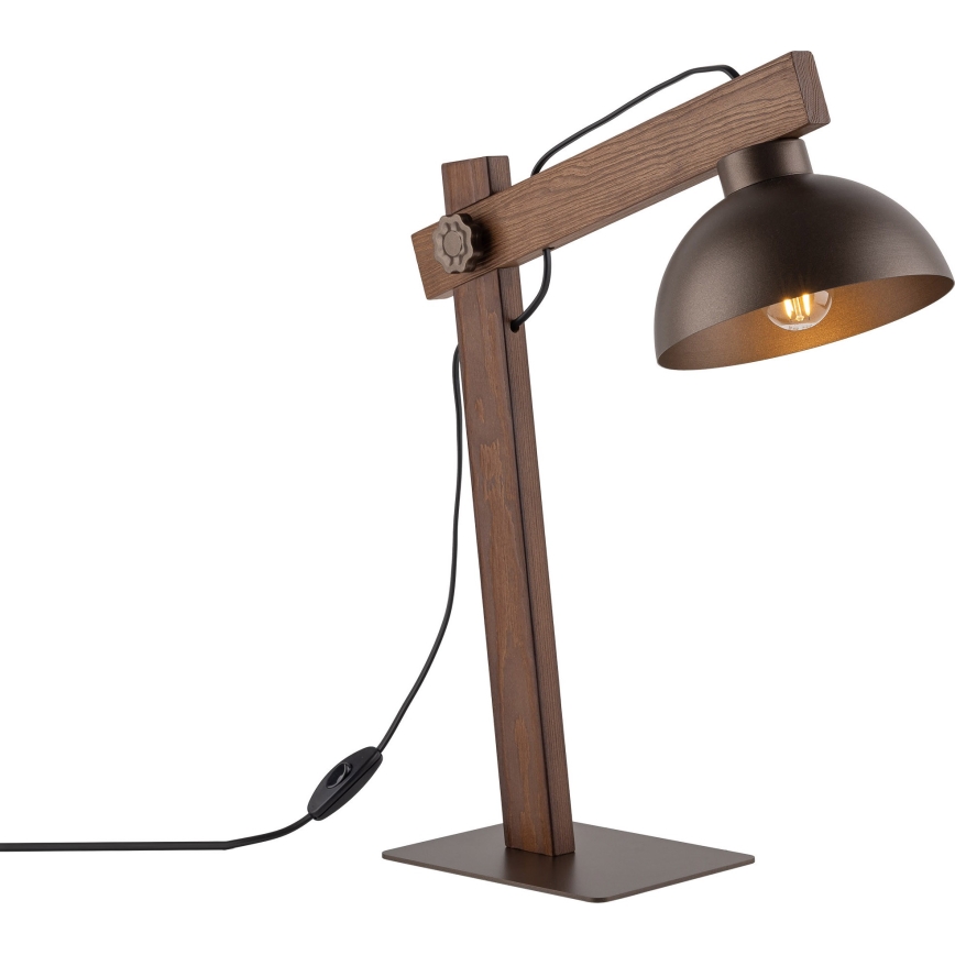Eπιτραπέζιο φωτιστικό OSLO 1xE27/15W/230V καρυδιά/καφέ