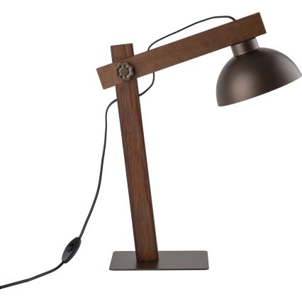 Eπιτραπέζιο φωτιστικό OSLO 1xE27/15W/230V καρυδιά/καφέ