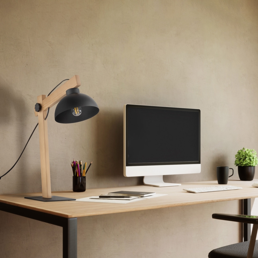 Eπιτραπέζιο φωτιστικό OSLO 1xE27/15W/230V πεύκο/μαύρο