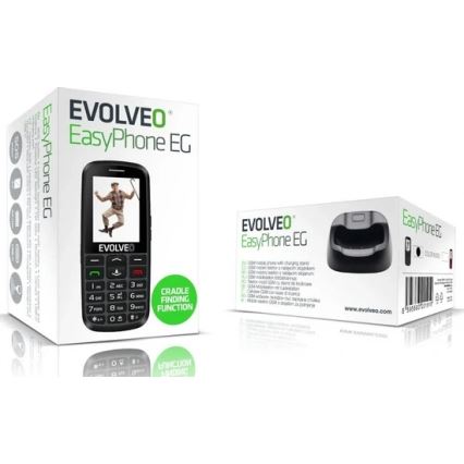 Evolveo - EasyPhone EG, 4G κινητό τηλέφωνο για ηλικιωμένους, μαύρο