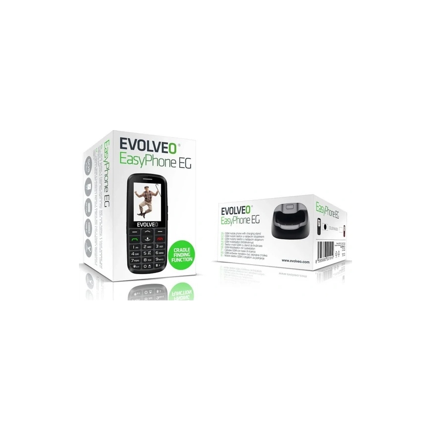 Evolveo - EasyPhone EG, 4G κινητό τηλέφωνο για ηλικιωμένους, μαύρο