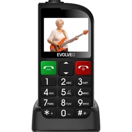 Evolveo - EasyPhone FL, κινητό τηλέφωνο για ηλικιωμένους, μαύρο