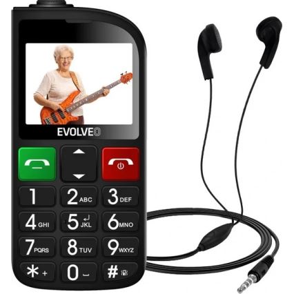 Evolveo - EasyPhone FL, κινητό τηλέφωνο για ηλικιωμένους, μαύρο