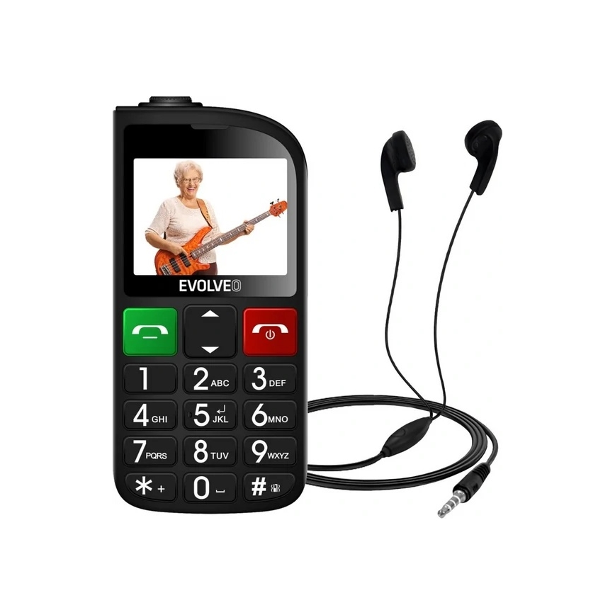 Evolveo - EasyPhone FL, κινητό τηλέφωνο για ηλικιωμένους, μαύρο