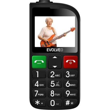 Evolveo - EasyPhone FL, κινητό τηλέφωνο για ηλικιωμένους, μαύρο