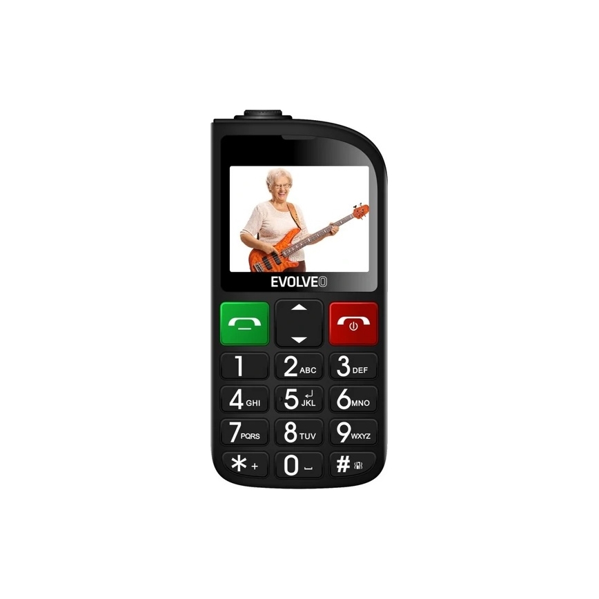 Evolveo - EasyPhone FL, κινητό τηλέφωνο για ηλικιωμένους, μαύρο