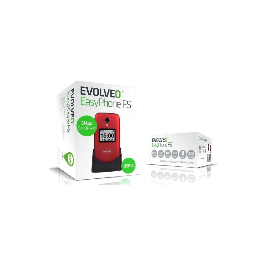 Evolveo - EasyPhone FS, αναδιπλούμενο κινητό τηλέφωνο 2.8 κόκκινο
