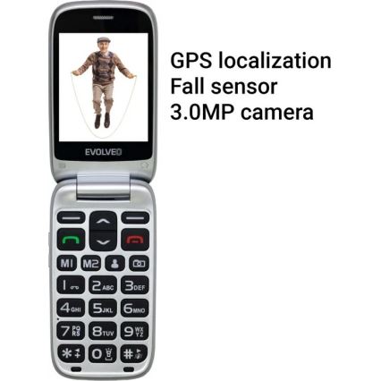 Evolveo - EasyPhone FS αναδιπλούμενο κινητό τηλέφωνο για ηλικιωμένους 2.8 μαύρο