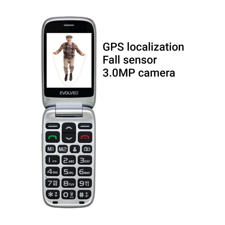 Evolveo - EasyPhone FS αναδιπλούμενο κινητό τηλέφωνο για ηλικιωμένους 2.8 μαύρο