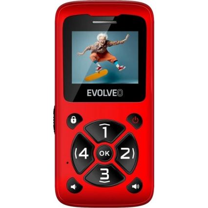 Evolveo - EasyPhone ID, κινητό τηλέφωνο για ηλικιωμένους, κόκκινο