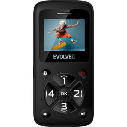 Evolveo - EasyPhone ID, κινητό τηλέφωνο για ηλικιωμένους, μαύρο