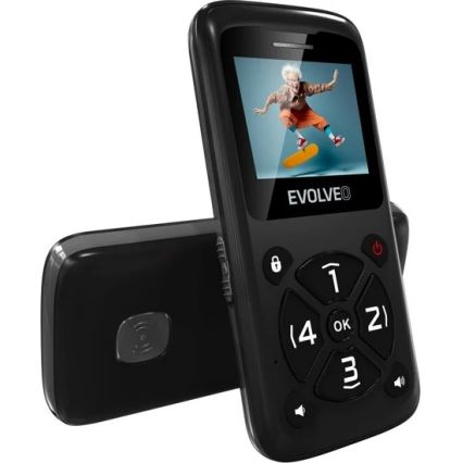 Evolveo - EasyPhone ID, κινητό τηλέφωνο για ηλικιωμένους, μαύρο