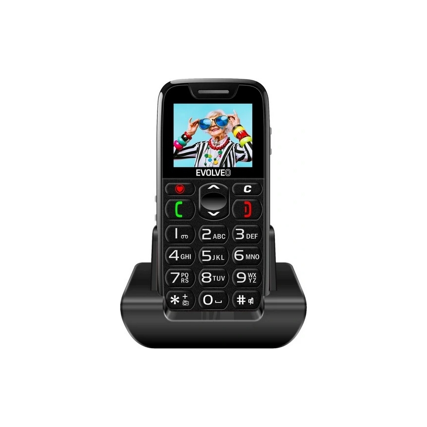 Evolveo - EasyPhone, κινητό τηλέφωνο για ηλικιωμένους, μαύρο