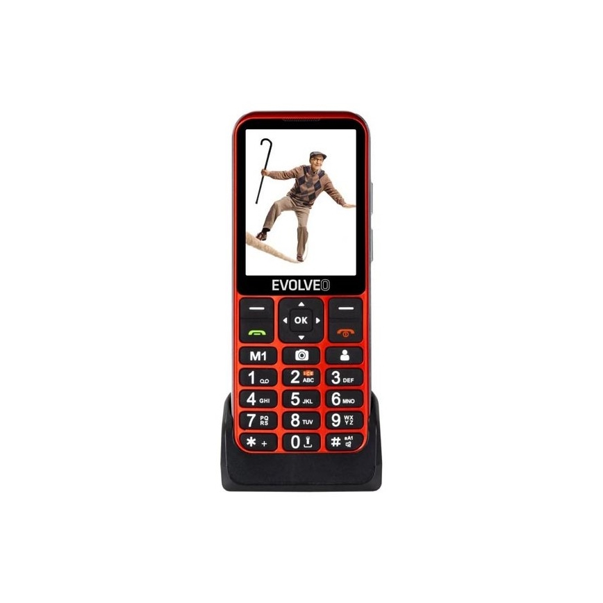 Evolveo - EasyPhone LT, 4G κινητό τηλέφωνο για ηλικιωμένους, κόκκινο
