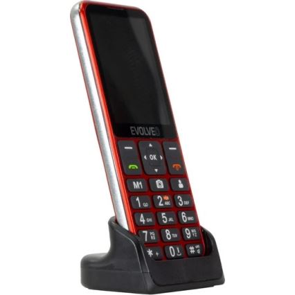 Evolveo - EasyPhone LT, 4G κινητό τηλέφωνο για ηλικιωμένους, κόκκινο