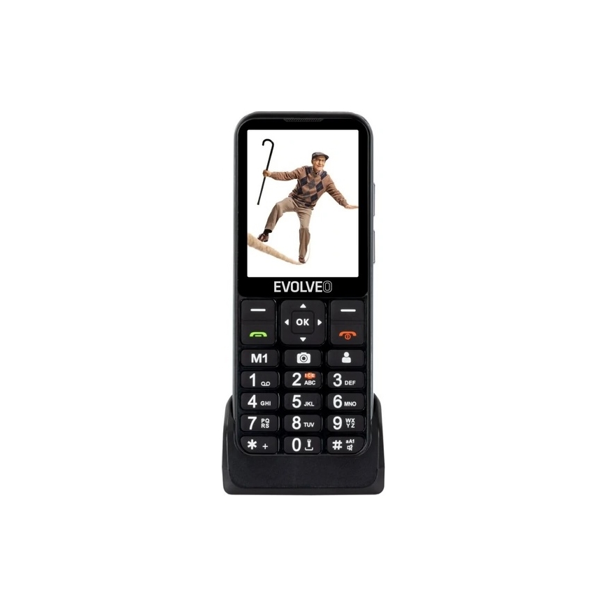 Evolveo - EasyPhone LT, 4G κινητό τηλέφωνο για ηλικιωμένους, μαύρο
