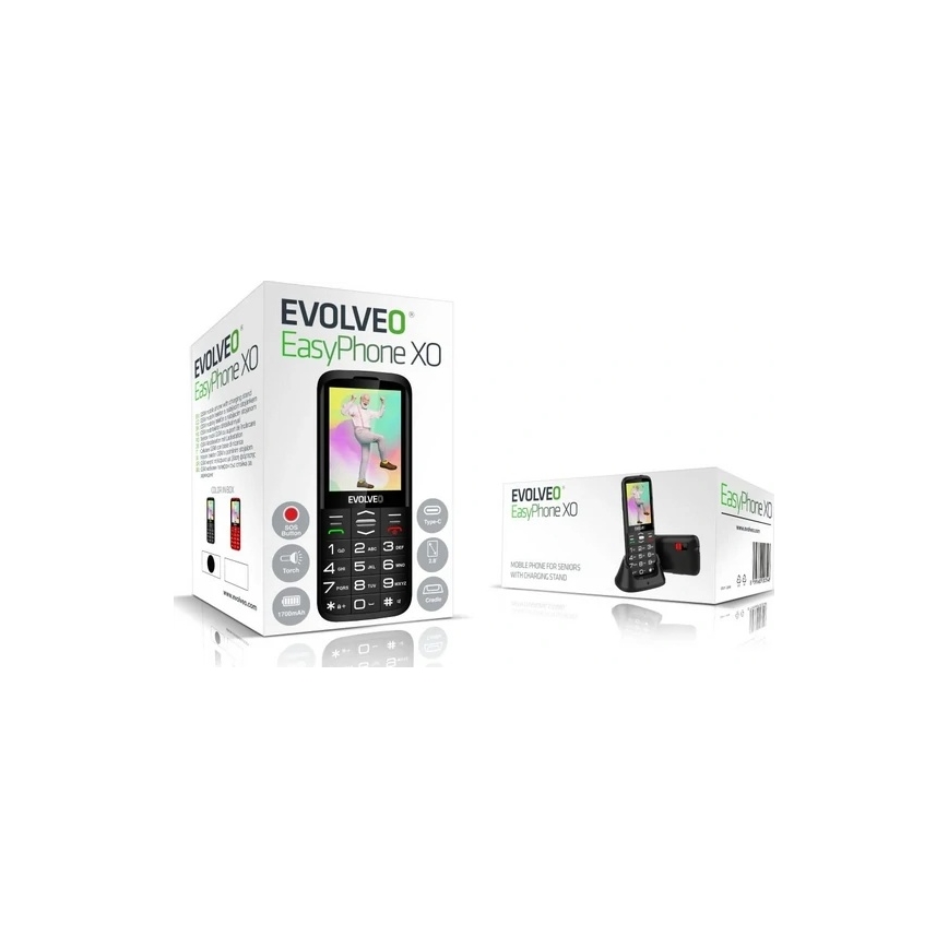Evolveo - EasyPhone XO κινητό τηλέφωνο για ηλικιωμένους μαύρο