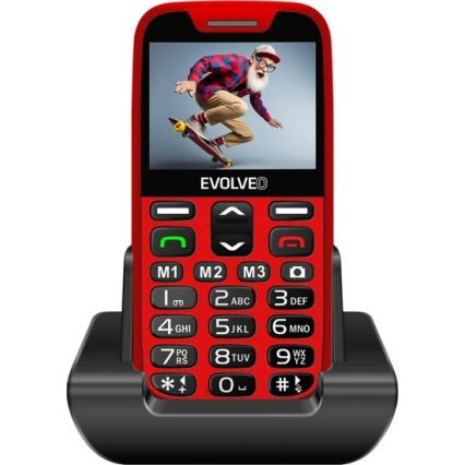 Evolveo - EasyPhone XR, 4G κινητό τηλέφωνο για ηλικιωμένους κόκκινο