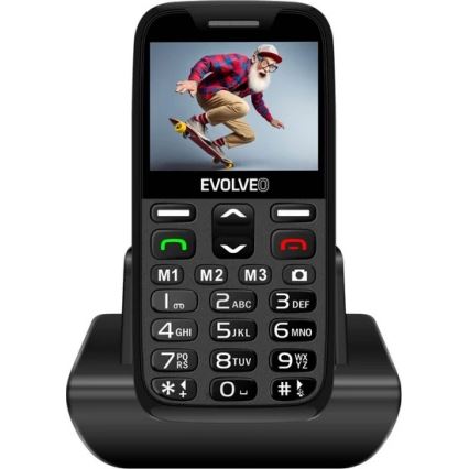 Evolveo - EasyPhone XR, 4G κινητό τηλέφωνο για ηλικιωμένους, μαύρο
