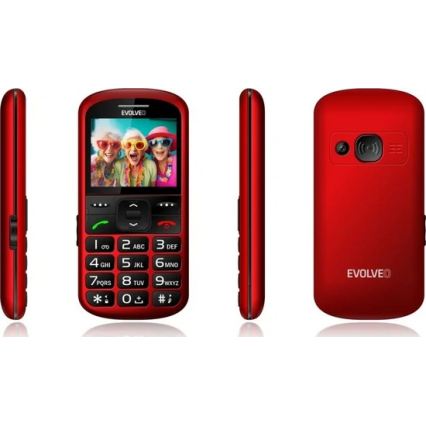 Evolveo - EasyPhone XS, κινητό τηλέφωνο για ηλικιωμένους κόκκινο