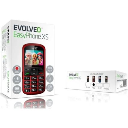 Evolveo - EasyPhone XS, κινητό τηλέφωνο για ηλικιωμένους κόκκινο