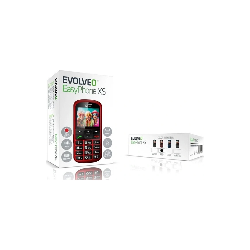 Evolveo - EasyPhone XS, κινητό τηλέφωνο για ηλικιωμένους κόκκινο