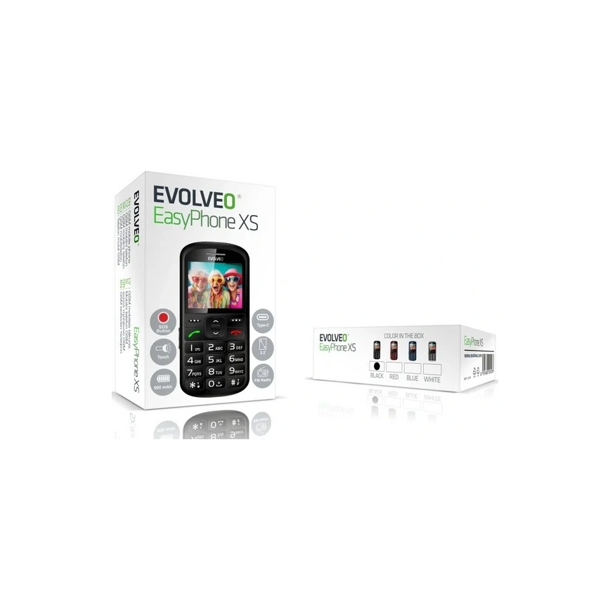 Evolveo - EasyPhone XS, κινητό τηλέφωνο για ηλικιωμένους, μαύρο